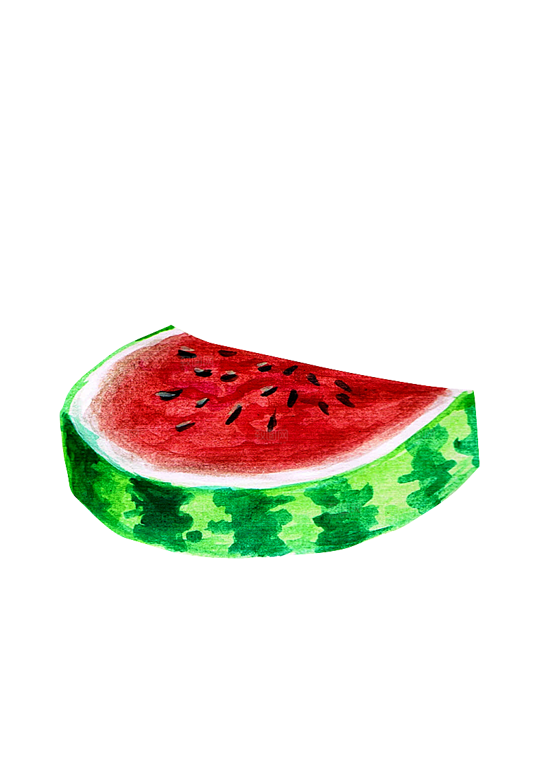 手绘水彩水墨水果蔬菜美食餐饮插画PNG免