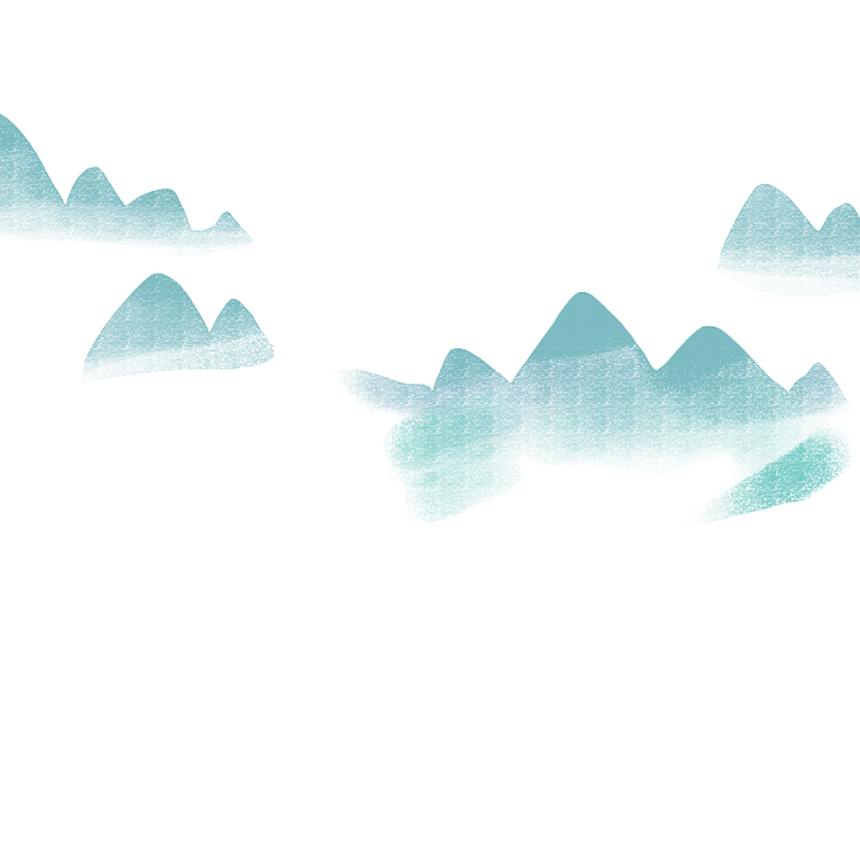 中国风水墨山水风景画远山山脉山峰