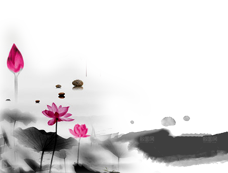 水墨山水远山云海插图免扣图片