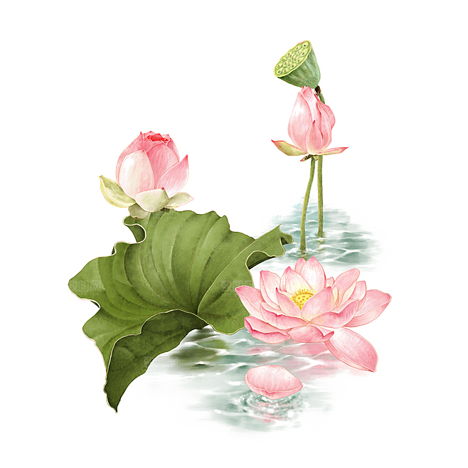 水墨山水远山云海插图免扣图片