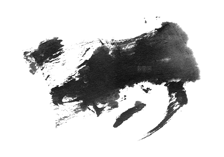 水墨山水远山云海插图免抠图片