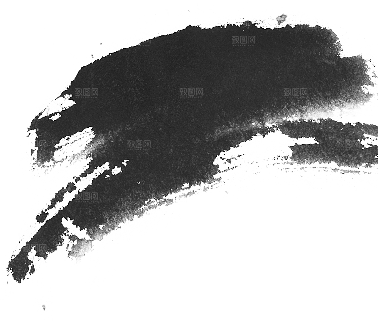 水墨山水远山云海插图免抠图片