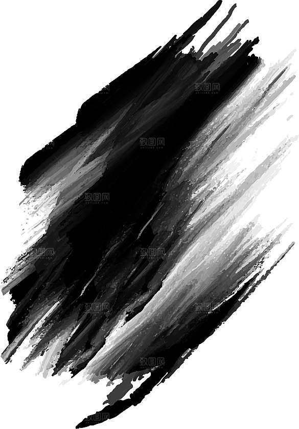 水墨山水远山云海插图免抠图片