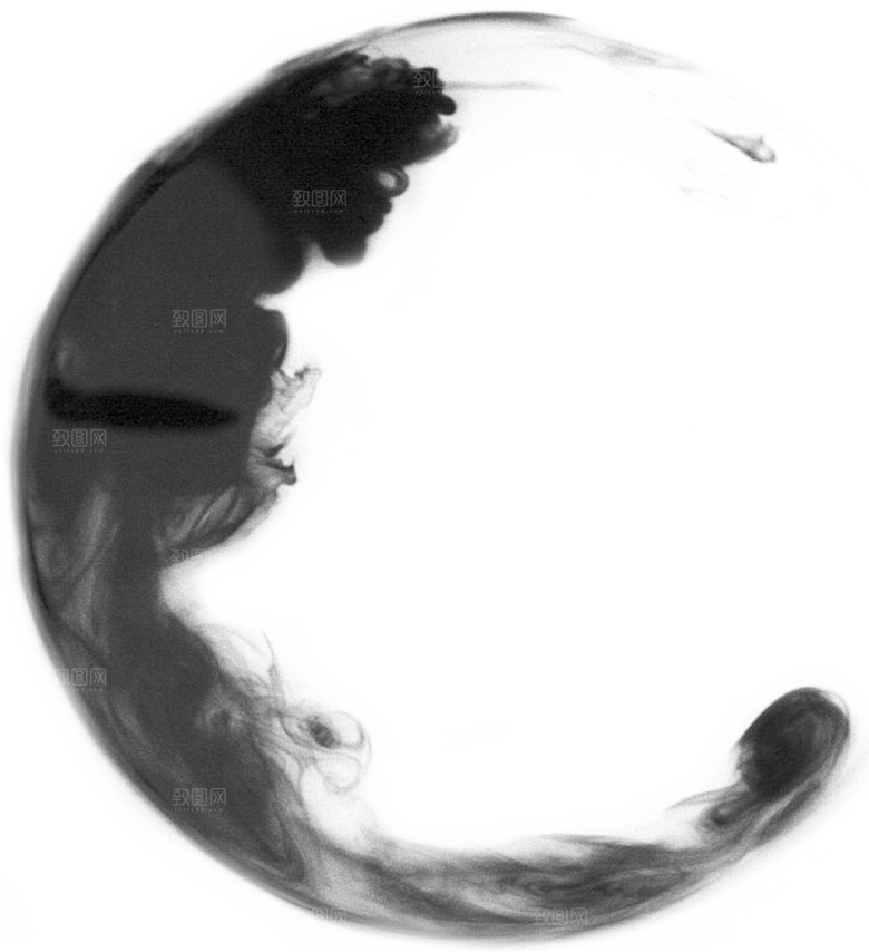 水墨山水远山云海插图免抠图片