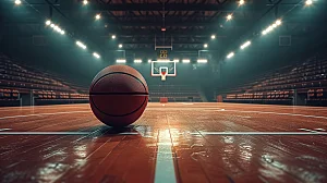 体育运动室内运动篮球场篮球健身锻炼