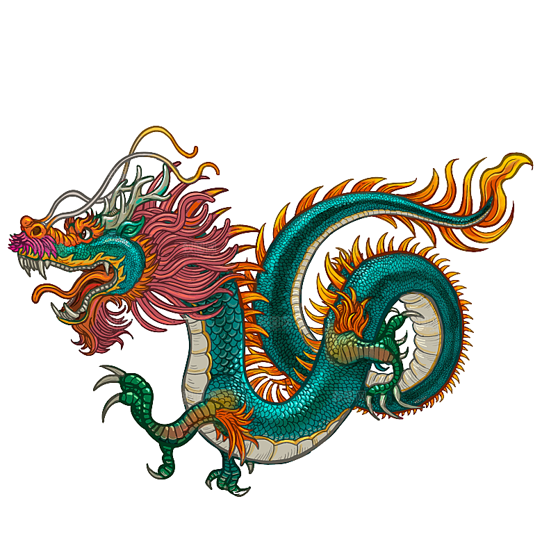 中国古风水墨龙古典图片元素