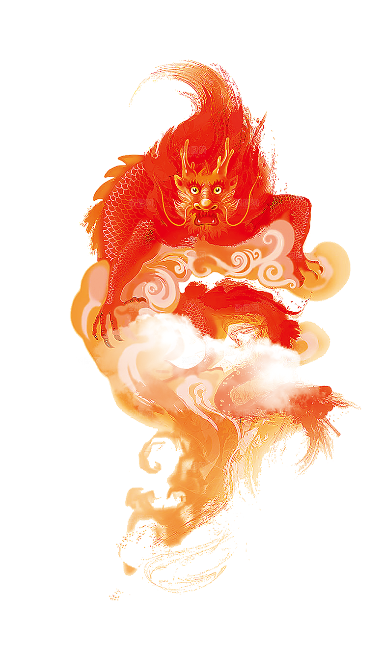 中国古风水墨龙古典图片元素
