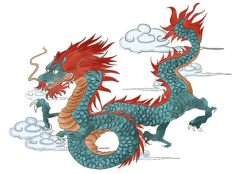 中国古风水墨龙古典图片元素