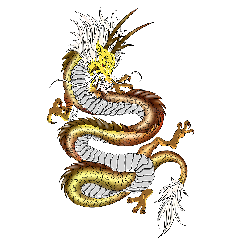 中国古风水墨龙古典图片元素