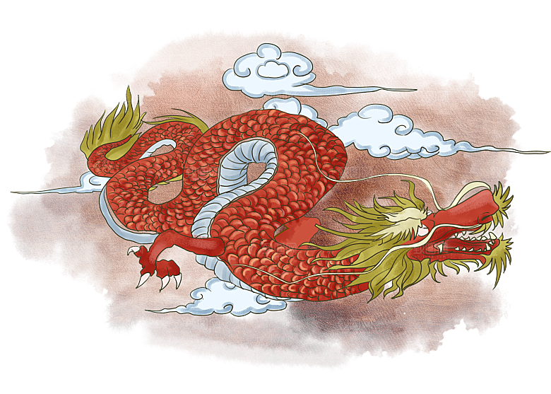 中国古风水墨龙古典图片元素