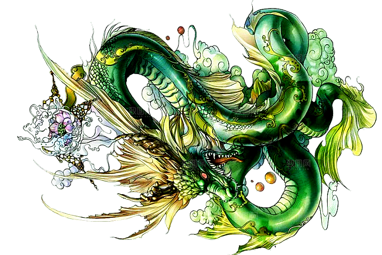 中国古风水墨龙古典图片元素