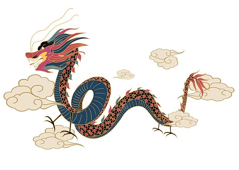 中国古风水墨龙古典图片元素