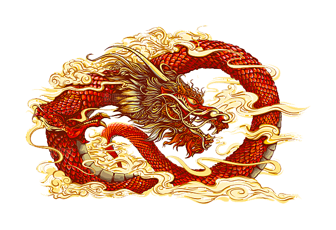 中国古风水墨龙古典图片元素