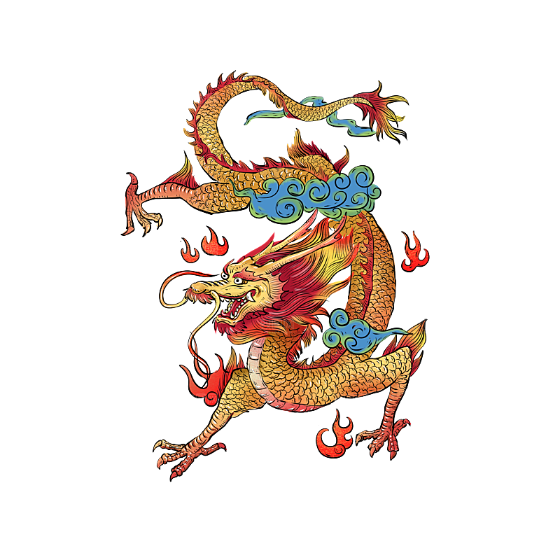 中国古风水墨龙古典图片元素