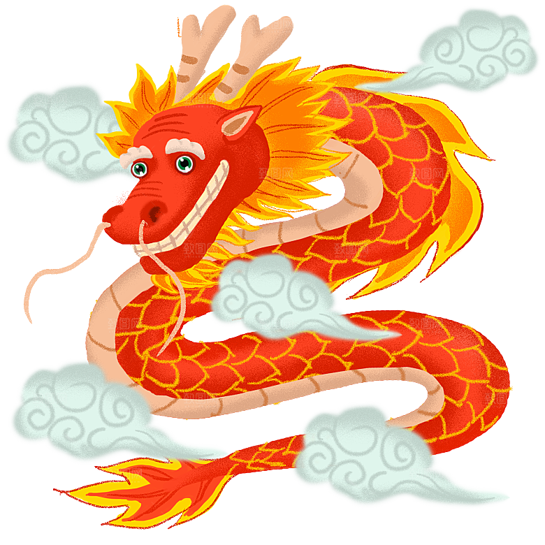 中国古风水墨龙古典图片元素
