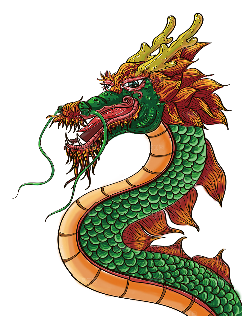 中国古风水墨龙古典图片元素
