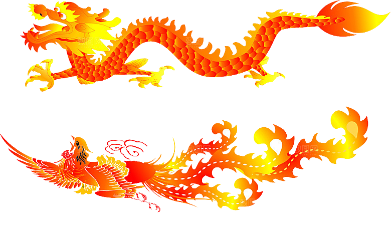 中国古风水墨龙古典图片元素