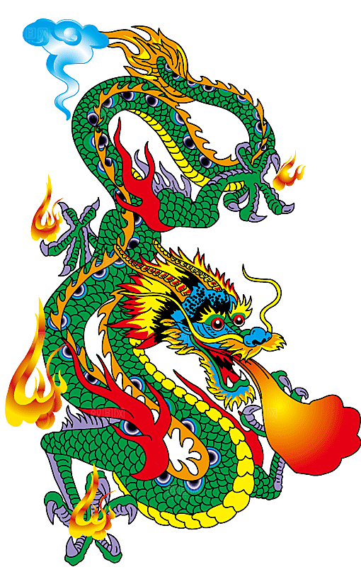 中国古风水墨龙古典图片元素