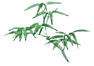中国风卡通手绘绿色竹子水墨竹叶竹节