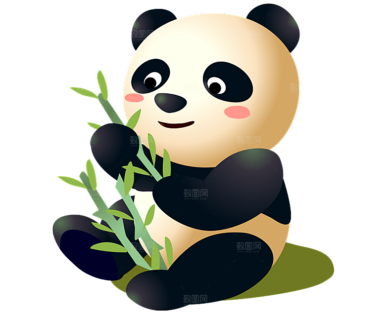 中国风卡通手绘绿色竹子水墨竹叶竹节