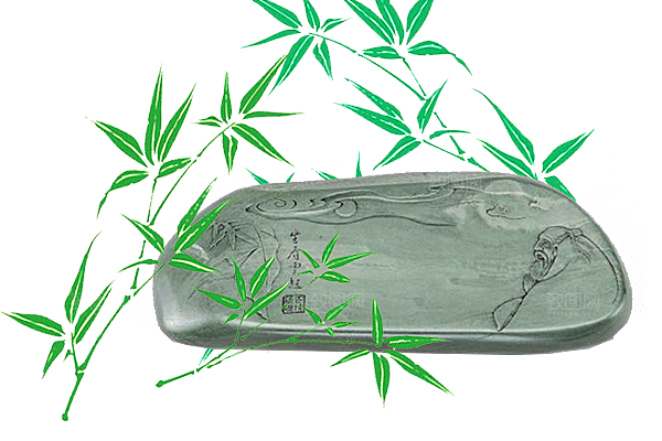 中国风卡通手绘绿色竹子水墨竹叶竹节