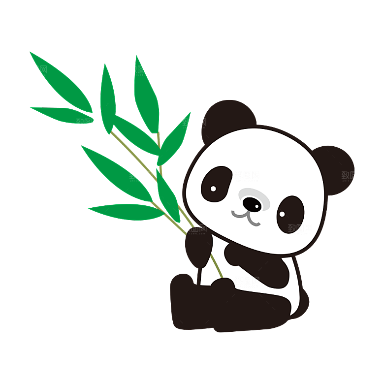 中国风卡通手绘绿色竹子水墨竹叶竹节