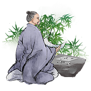 中国风卡通手绘绿色竹子水墨竹叶竹节