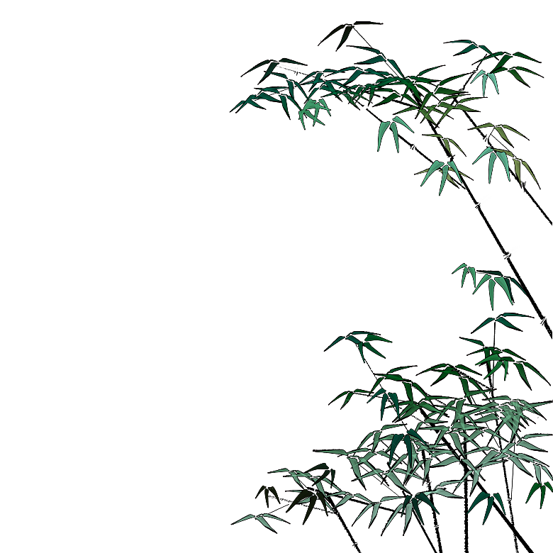 中国风卡通手绘绿色竹子水墨竹叶竹节