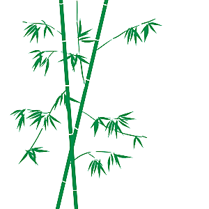 中国风卡通手绘绿色竹子水墨竹叶竹节