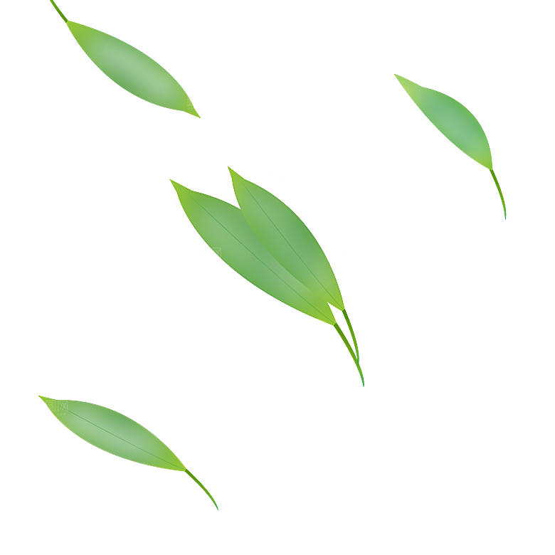 中国风卡通手绘绿色竹子水墨竹叶竹节