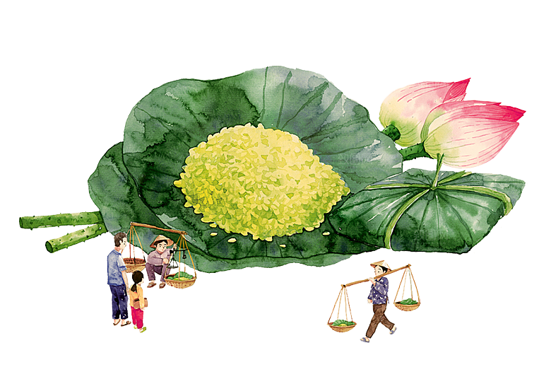 中国风水墨荷花莲花插图清新手绘荷花莲花
