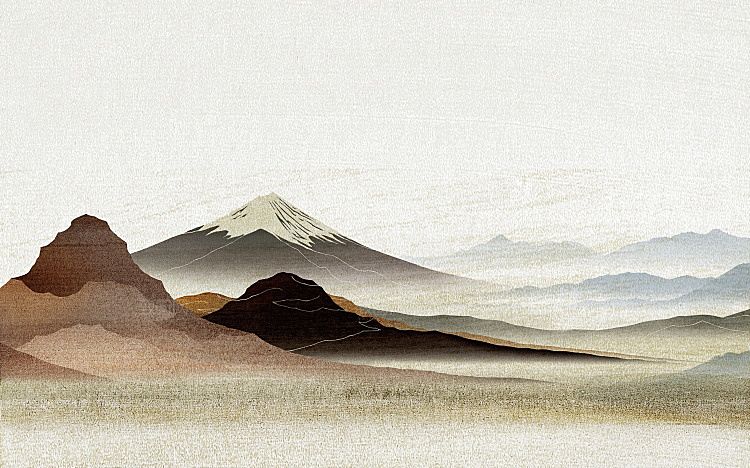 中国风中式古风山水墨电视装饰插画海报背景