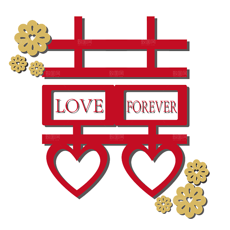 卡通中式婚礼新人中式古典中国风人物婚庆
