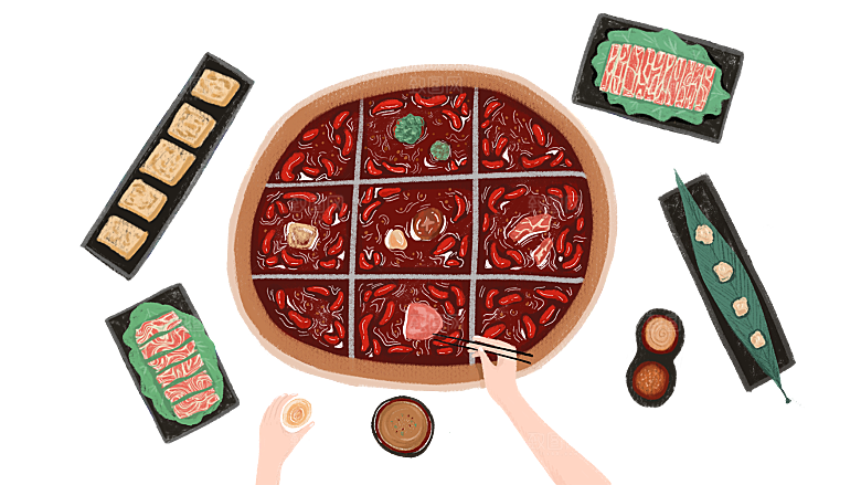 火锅免扣牛肉羊肉鸳鸯锅火锅食材