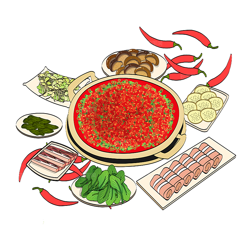 火锅免扣牛肉羊肉鸳鸯锅火锅食材