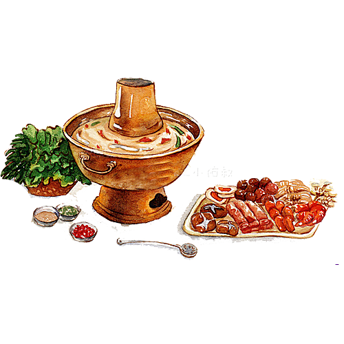 火锅免扣牛肉羊肉鸳鸯锅火锅食材