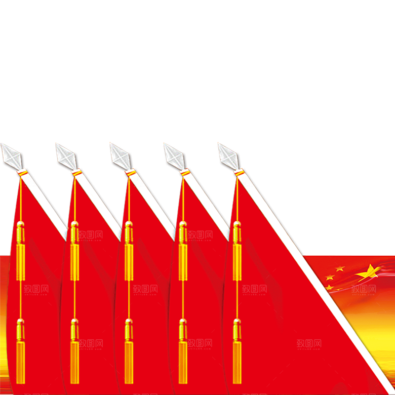 党建红色文化墙装饰透明底免抠图贴纸图片