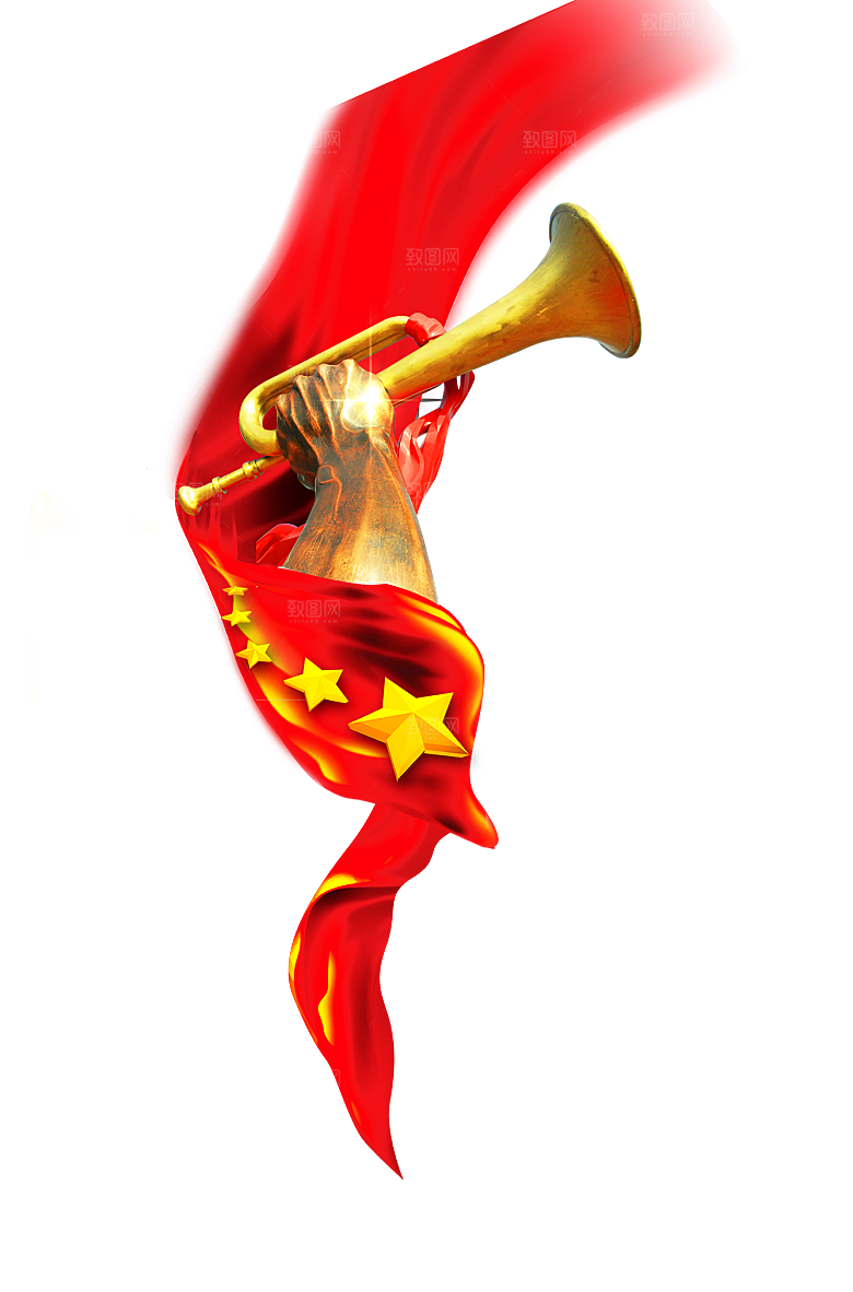党建红色文化墙装饰透明底免抠图贴纸图片