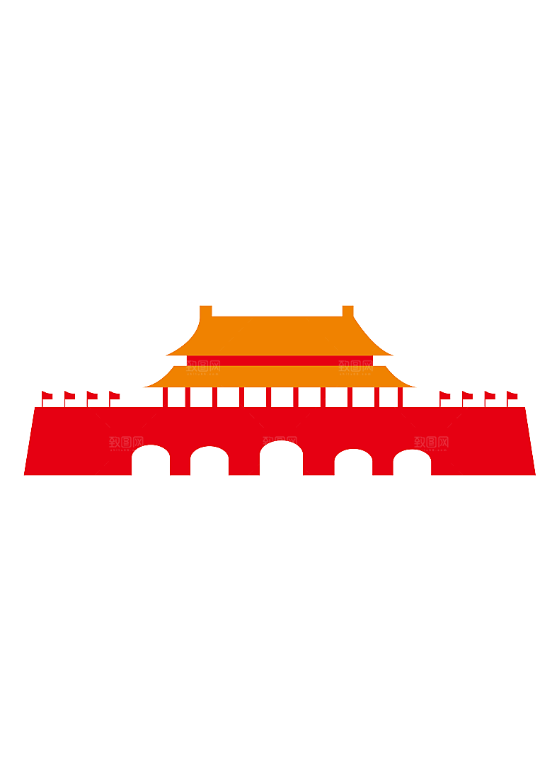 党建红色文化墙装饰透明底免抠图贴纸图片