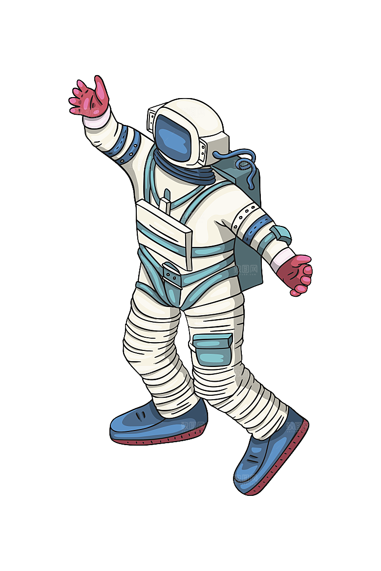 手绘卡通宇航员太空宇宙元素图案
