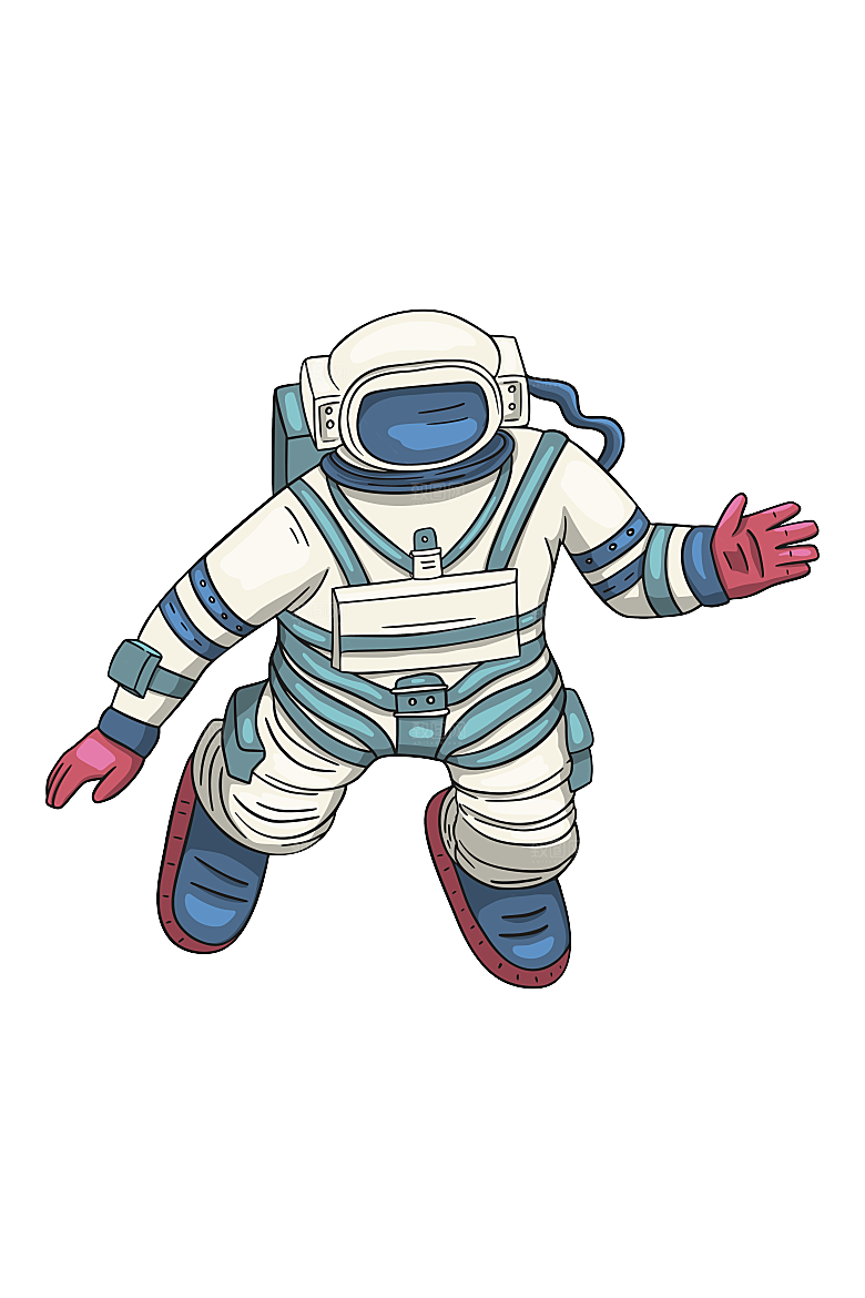 手绘卡通宇航员太空宇宙元素图案