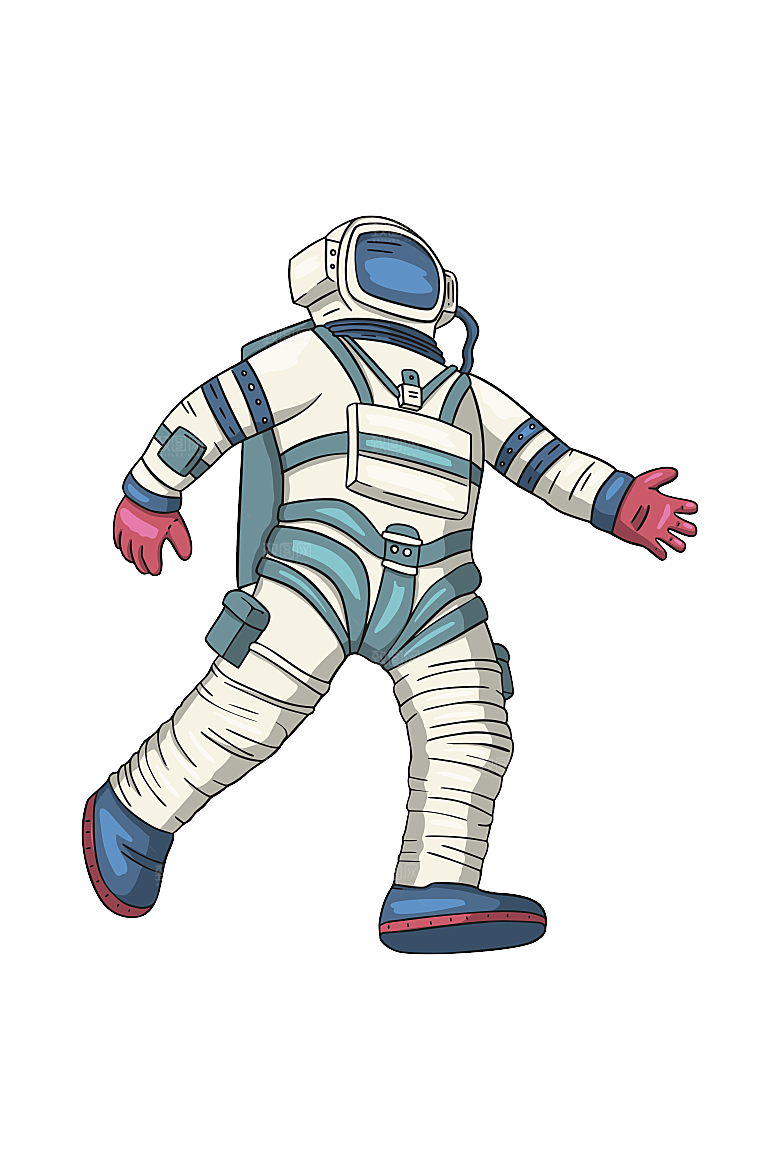 手绘卡通宇航员太空宇宙元素图案