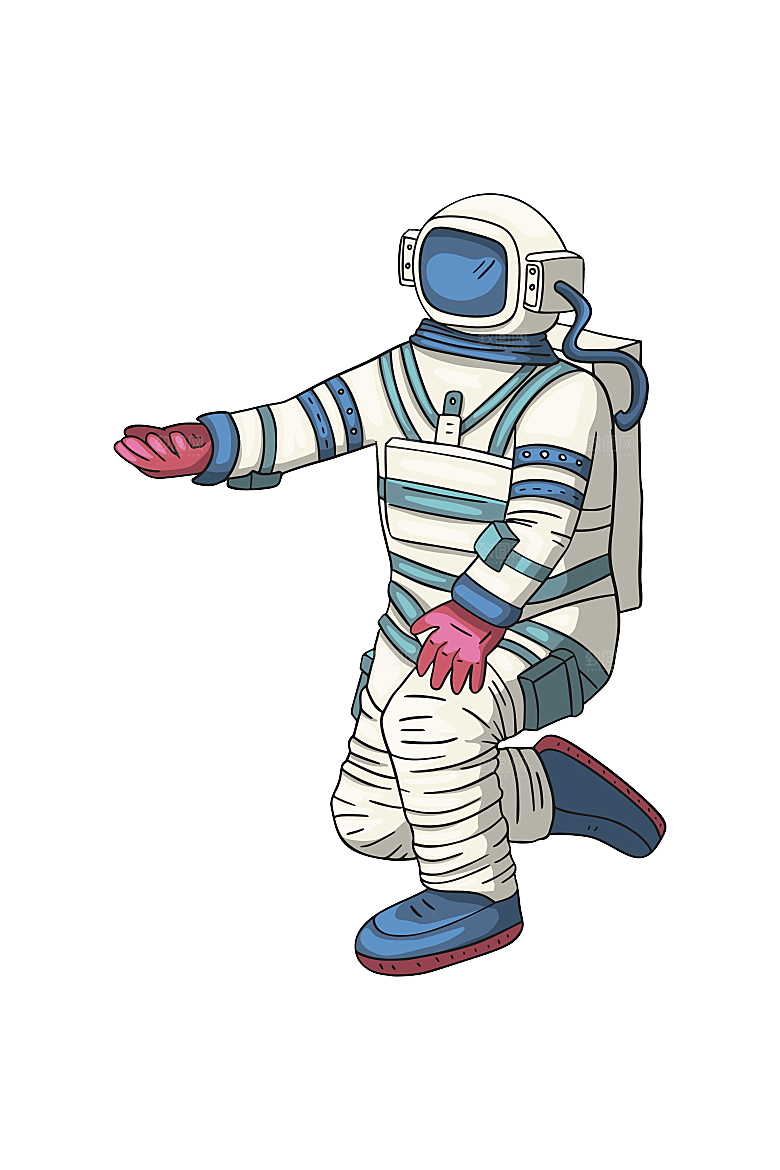 手绘卡通宇航员太空宇宙元素图案