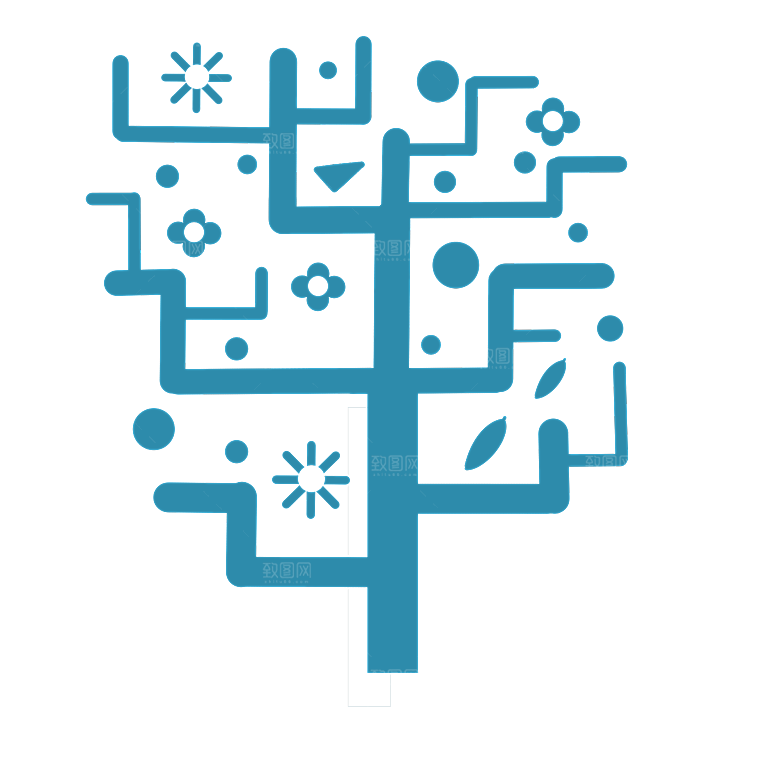 树状抽象思维导图结构图分支图导视图