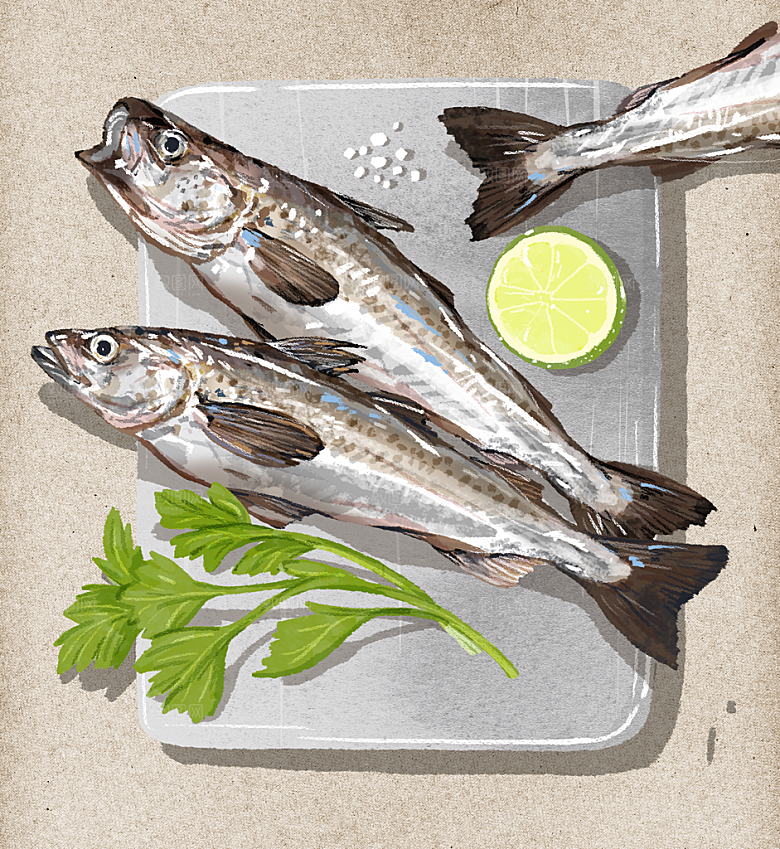 手绘美食海鲜简约大气海报