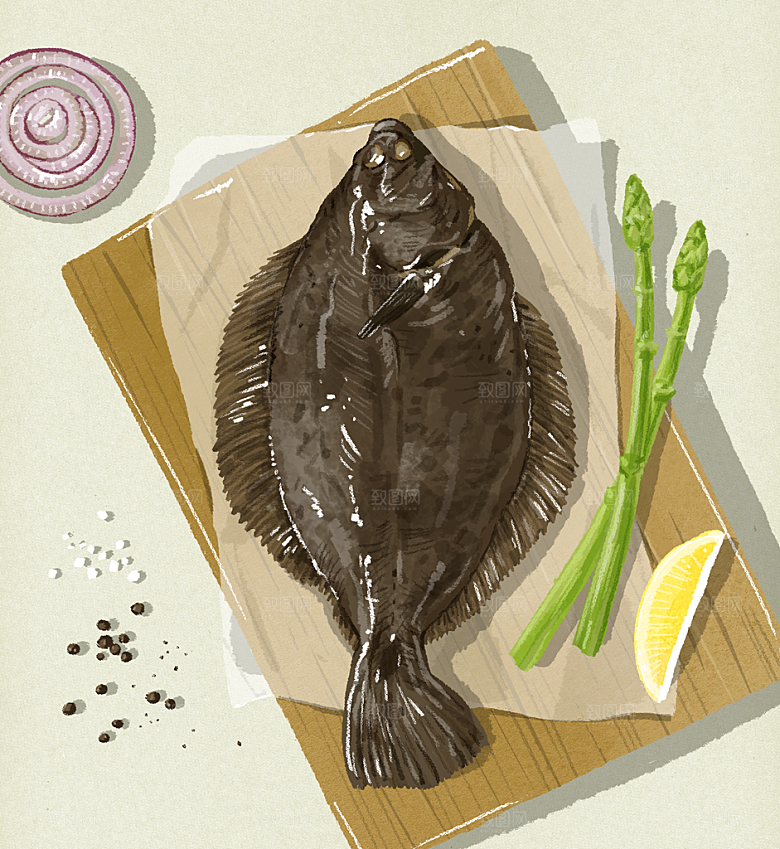 手绘美食海鲜简约大气海报