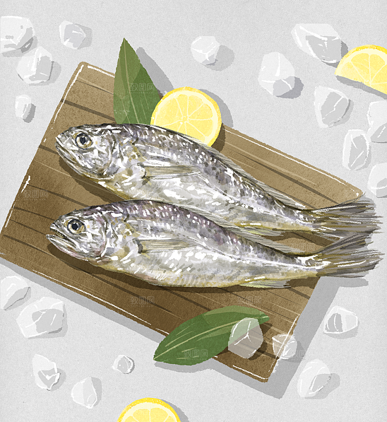 手绘美食海鲜简约大气海报