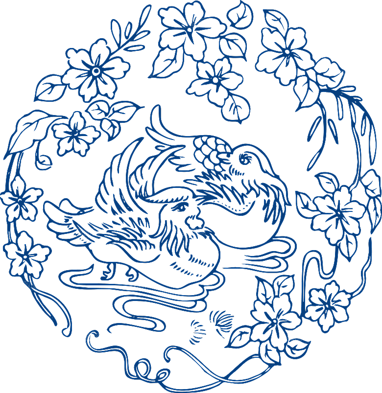 中式传统青花瓷花纹纹样图案