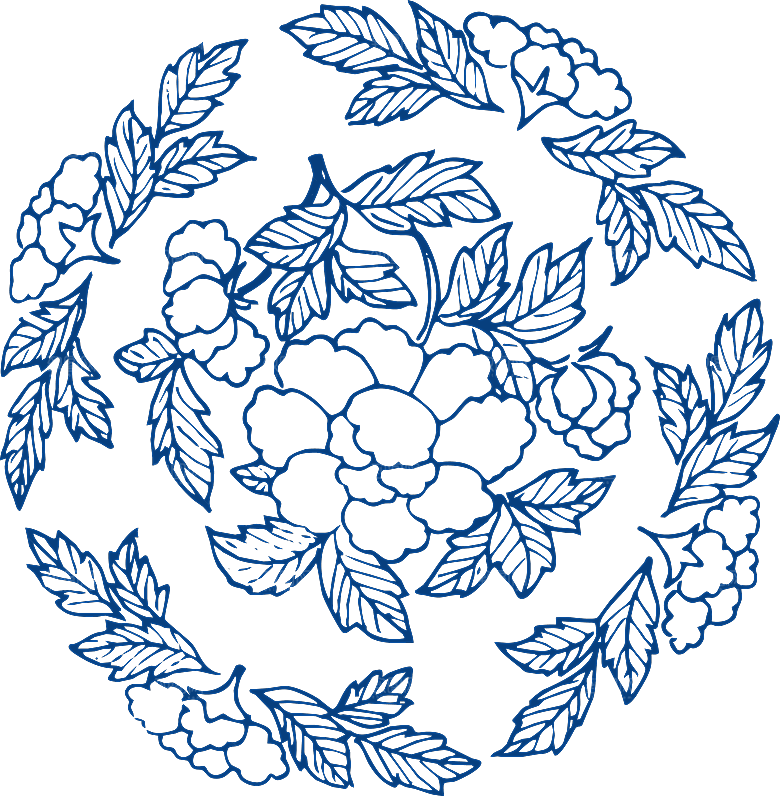 中式传统青花瓷花纹纹样图案
