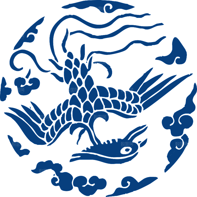 中式传统青花瓷花纹纹样图案